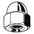 High Crown Cap Nut, M12-1.75, Steel, Zinc Plated, 22 mm H, 50 PK