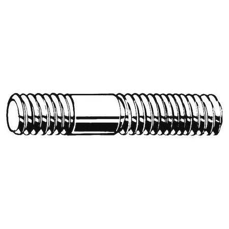 Double-End Threaded Stud, M8-1.25mm Thread to M8-1.25mm Thread, 55 mm, Steel, Plain, 100 PK
