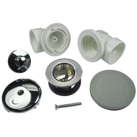 Bath Waste & Overflow, PVC with Push eN Lift Stopper