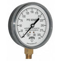 Pressure Gauge, 0 to 300 psi, 1/4 in MNPT, Plastic, Black