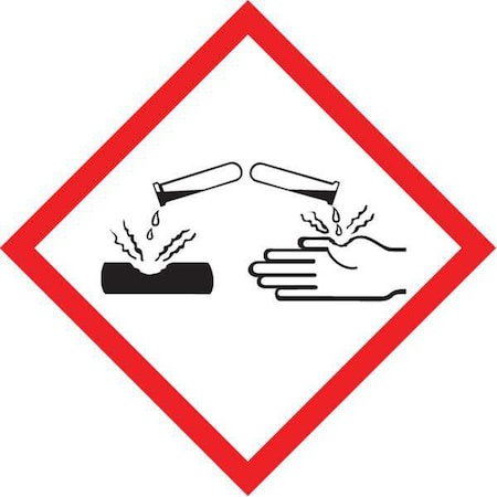 GHS Symbol Label,Corrosive,1x1,250 Roll