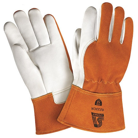 Cut Resistant Welding Gloves, Gauntlet Cuff, Straight Thumb, Premium Cowhide, S, 1 PR