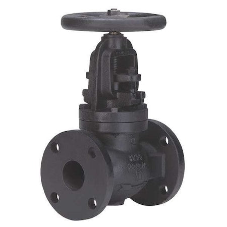 Globe Valve,2-1/2",Iron,Flange,125 psi