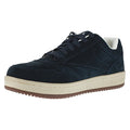 Men's Athletic Shoe, Steel Toe, Suede Upper, Rubber Outsole, Lace Up, Navy Blue, 8 1/2 M