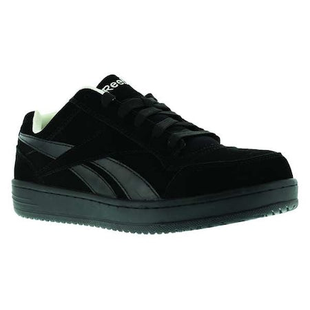 Men's Athletic Shoe, Steel Toe, Suede Upper, Rubber Outsole, Lace Up, Black, 11 1/2 W