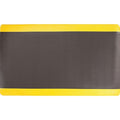 Antifatigue Mat, 2 ft L x 3 ft W, 11/16 in Thickness, Rubberized, Black/Yellow