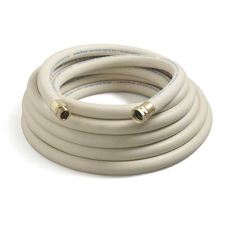 3/4" ID x 50 ft EPDM Coupled Washdown Hose 300 PSI WT