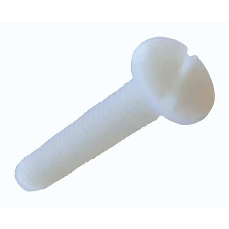 #4-40 x 1/4 in Slotted Pan Machine Screw, Plain Nylon 6/6, 50 PK