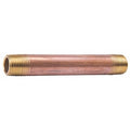 1/2" MNPT x 1-1/2" TBE Red Brass Pipe Nipple Sch 40