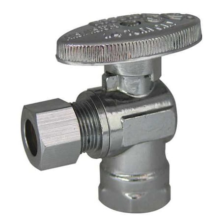 Water Supply Stop,Brass,1/4-Turn,3/8"