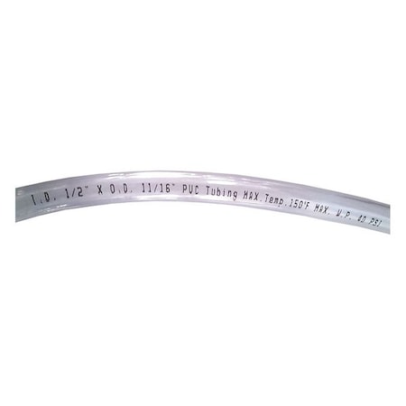 Tubing,1/2 I.D.,100 ft.,Clear,Flexible
