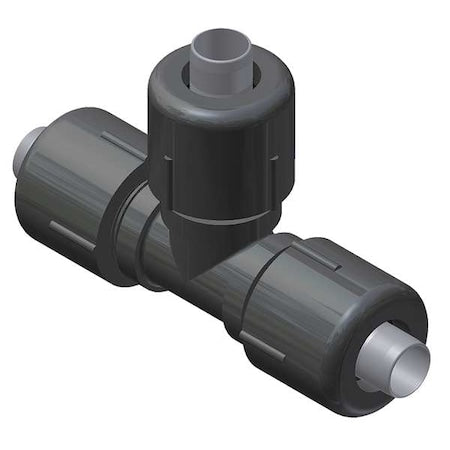 Tee, Nylon, Comp 1/2", Comp 1/2", Comp