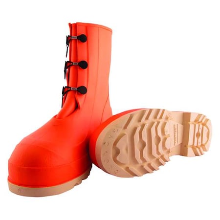 Men's HazProof Mid Rubber Boots, Steel Toe, 11" Height, Orange, 9