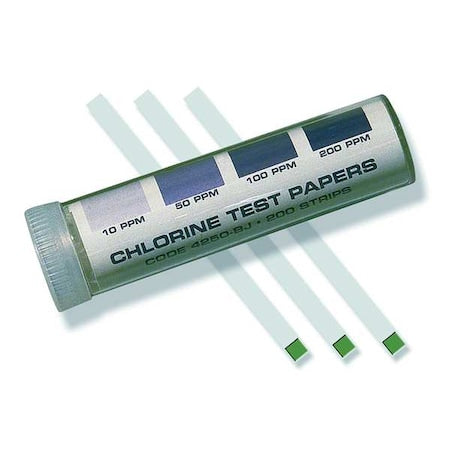 Test Stips,Chlorine,0 to 200 PPM,PK200