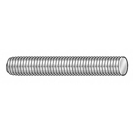 Fully Threaded Rod, 1/4"-20, 12 in, Steel, Grade 2, Plain Finish