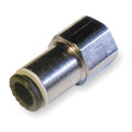 Push-Fit Adapter Fitting, 12mm Tube Size, Brass, Silver, 10 PK