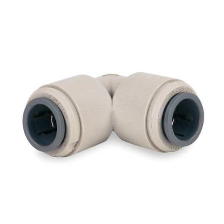Push-to-Connect Elbow Fitting, 1/2 in Tube Size, Acetal, Gray, 10 PK