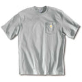 Men's T-Shirt, 100% Cotton, Pullover, 1 Pocket(s), Gray, 2XL