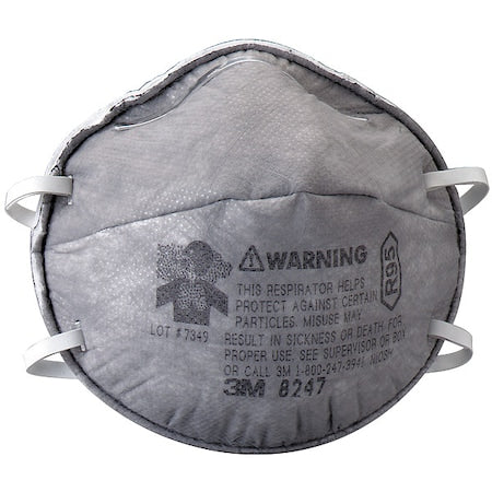 Particulate Respirator, R95, Nuisance Organic Vapor, Molded, Non-Adj. Straps, Nose Clip, M, PK20