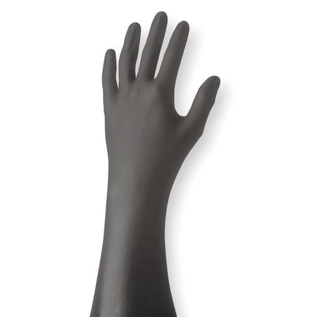 7700PFT, Disposable Gloves, 4 mil Palm, Nitrile, Powder-Free, S (7), 50 PK, Black