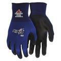 Coated Gloves, Polyurethane, Smooth, Palm, 3 Abrasion Level, Blue, L (9) 1 PR