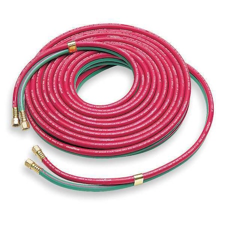Twin Line Welding Hose,3/16" ID x 25 ft.