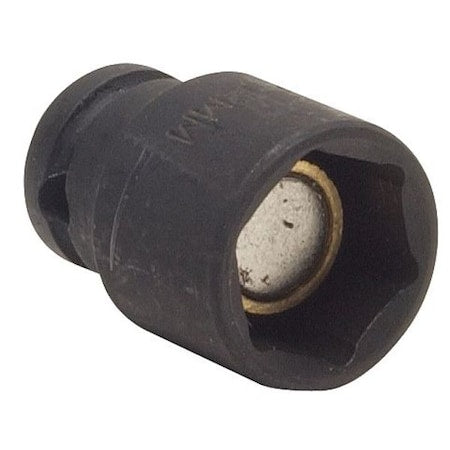 WESTWARD 1/4 in Drive Impact Socket, Standard, Black Oxide,12 mm