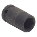 WESTWARD 3/8 in Drive Impact Socket, Standard Socket, Black Oxide,1/2 in