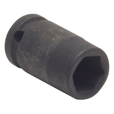 WESTWARD 3/8 in Drive Impact Socket, Standard Socket, Black Oxide,1/2 in