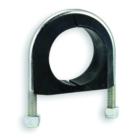 Vibration-Dampening U-Bolt, 5/8"-11, 7 5/32 in W, 7 3/4 in H, Plain Stainless Steel