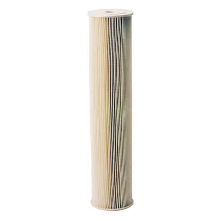 Pleated Filter Cartridge, 20 gpm, 5 Micron, 4-1/2" O.D., 20 in H