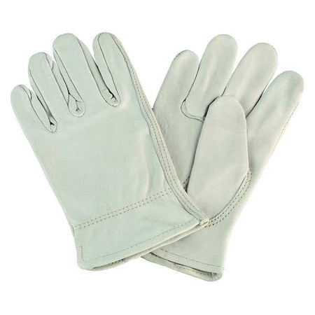 Leather Drivers Gloves, Cowhide, Shirred Slip-On, Keystone Thumb, Gunn Cut, White, XL 1 PR