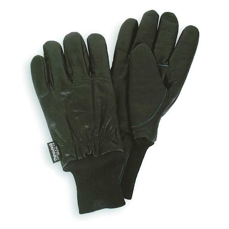 Cold Protection Gloves, Grain Cowhide Leather Palm, Thinsulate Lining, Black, M ( 8 )