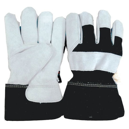 Cold Protection Gloves, Split Cowhide Leather Palm, Thinsulate Lining, Natural Gray, L ( 9 )