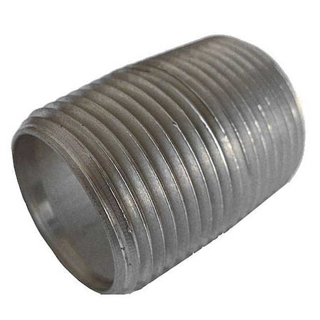 3/4" MNPT x 1-3/8" TBE Stainless Steel Close Pipe Nipple Sch 80, Thread Type: NPT