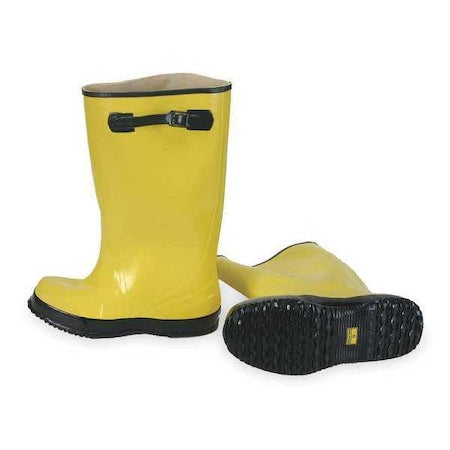 Overboots, Plain Toe, Rubber, 17 in H, Pull On, Cleated Sole, Yellow, 8 (Formerly Talon Trax),PR
