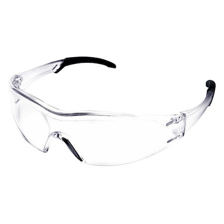 Chaise Rocks, Safety Glasses, Anti-Scratch, Clear Lens, Black/Clear Frame, Frameless