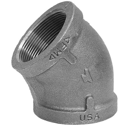 45 Degree Elbow 45 Degree Elbow, 1/2" Pipe, FNPT, Malleable Iron, Class 150