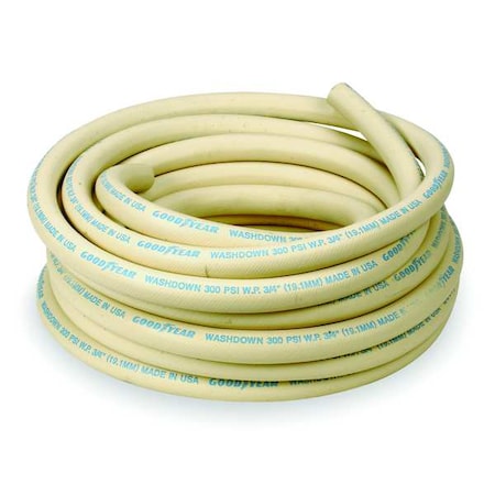 1/2" ID x 50 ft EPDM Bulk Washdown Hose WT