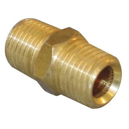 Hex Nipple Chrome Plated Brass Hex Nipple, 1/4 in Male BSPT X 1/4 in Male BSPT