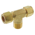 Tee,Brass,Comp1/4",Comp1/4",MNPT1/4"