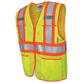 Hi-Vis Vest,Lime,Polyester Mesh,2XL