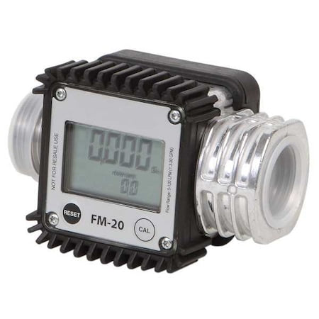 Flowmeter,Digital,1 In,1.3 to 32 gpm