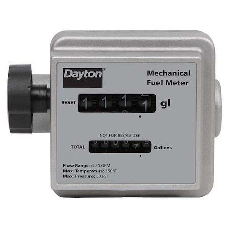 Flowmeter,Mechanical,3/4 In,4 to 20 gpm
