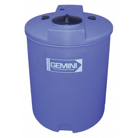 Storage Tank, Double Wall Vertical, LDPE 1.9, Blue, 120 Gal