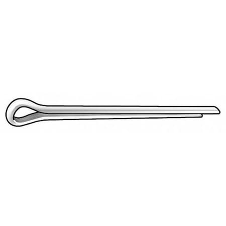 Extended Prong Cotter Pin, 3/32 in Dia, 1-3/4 in L, Low Carbon Steel, 100 PK