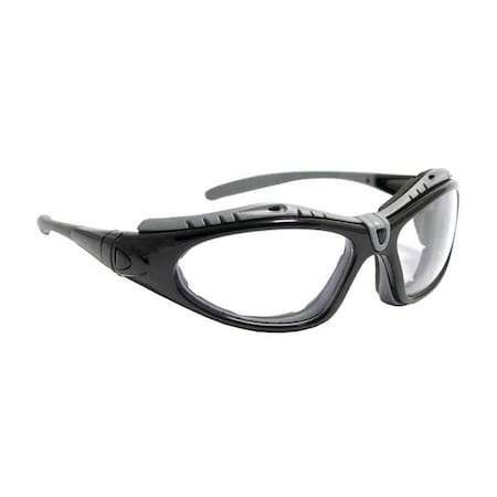 Fuselage, Safety Glasses, Anti-Fog & Anti-Scratch, Black Lens, Black Frame, 1 PR