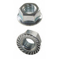 Serrated Lock Nut, 1/4"-20, Steel, Grade 8, Phosphate and Oil, 100 PK