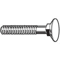 Square Neck Plow Bolt, 3/8"-16 Thrd Sz, 2 in L, Flat Head, Carbon Steel, Plain, 25 PK