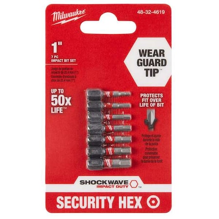 SHOCKWAVE Hex Security Insert Bit Set - 7PC